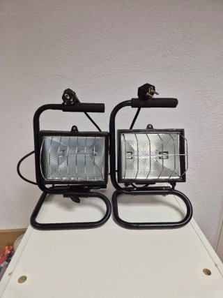 2 Focos Halógenos 500W con Cable