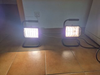 2 Focos Halógenos 500W con Cable