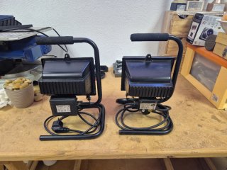 2 Focos Halógenos 500W con Cable