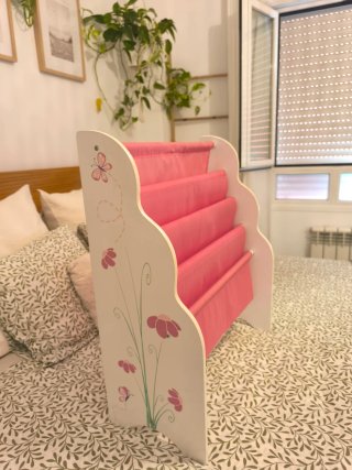 Librería infantil 4 estantes rosa