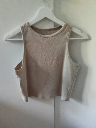 Top beige de canalé