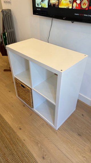 Estantería KALLAX IKEA Blanca y Mimbre