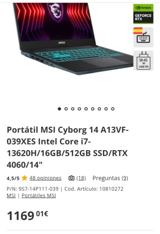 Portátil MSI Cyborg 14 A13VF