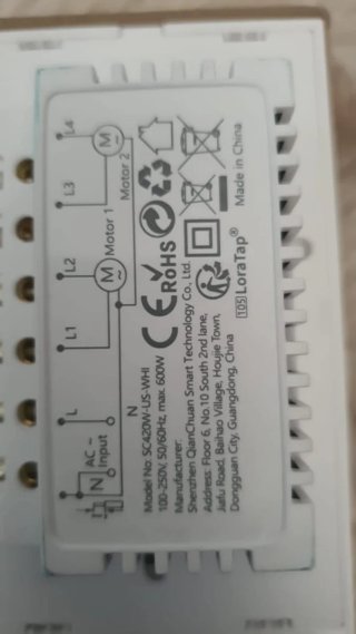 LoraTap ZigBee Interruptor Cortina Doble