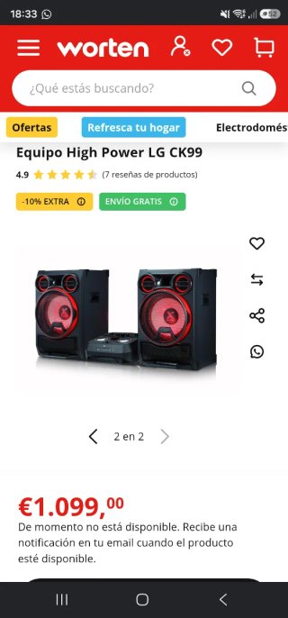 Equipo de música LG CK99 XBOOM