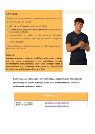 Preparador Oposiciones de Maestro EF en Madrid