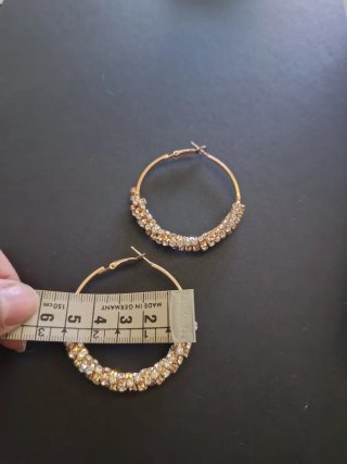 Pendientes Aro Dorados Cristales Brillantes