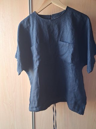 Camisa Zara Lino 100% Negra Talla S Nueva