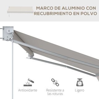Toldo de pared aluminio beige manual