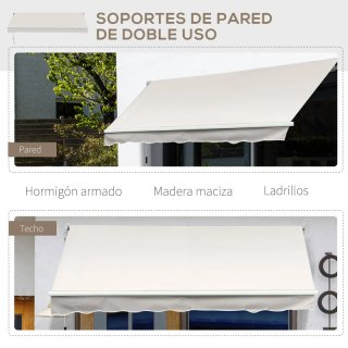 Toldo de pared aluminio beige manual