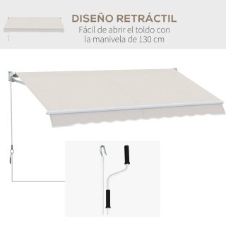Toldo de pared aluminio beige manual