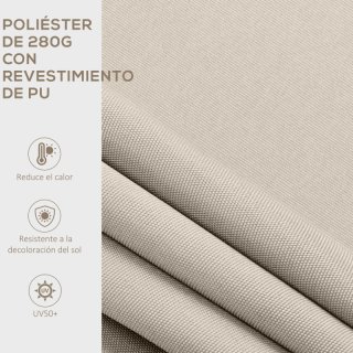 Toldo de pared aluminio beige manual