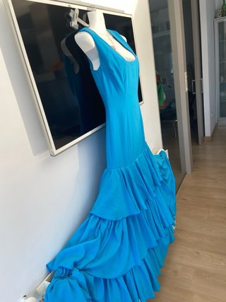 56 Vestido traje flamenca gitana azul
