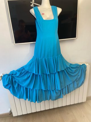 56 Vestido traje flamenca gitana azul