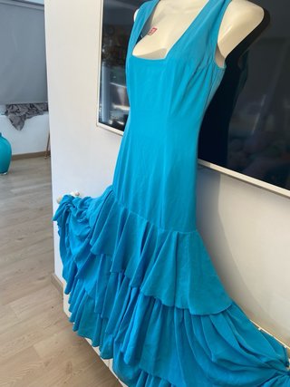 56 Vestido traje flamenca gitana azul