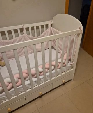 Cuna IKEA GONATT 120x60 + Colchón Nuevo