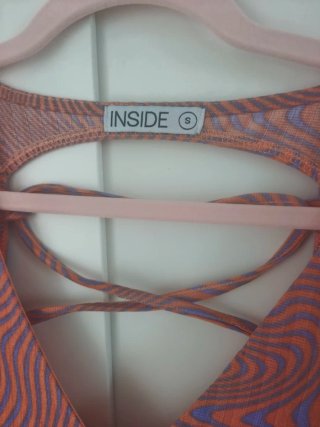 Vestido Naranja y Morado con Lazos