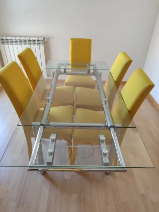 Mesa de cristal extensible moderna