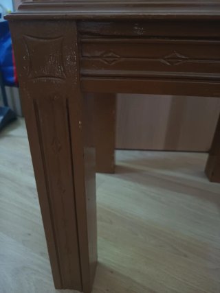 Tavolo ausiliario in marmo e legno
