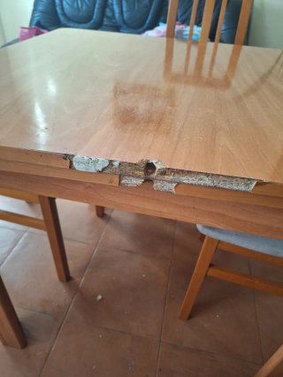 Mesa y sillas de cocina plegable de madera