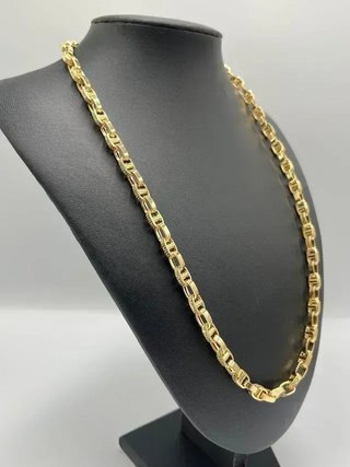 Cadena Oro 18K Diseño Forzada Barra Greca 6.5mm