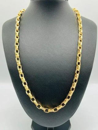 Cadena Oro 18K Diseño Forzada Barra Greca 6.5mm