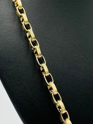 Cadena Oro 18K Diseño Forzada Barra Greca 6.5mm