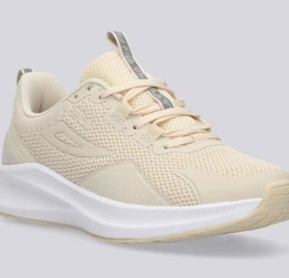 Zapatillas running Fila mujer beige y blanco