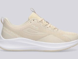 Zapatillas running Fila mujer beige y blanco