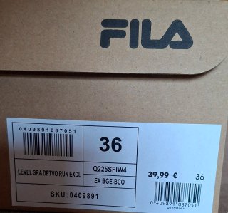 Zapatillas running Fila mujer beige y blanco