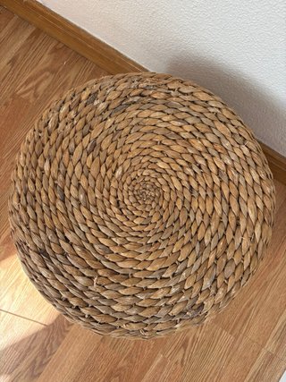 Puf asiento mesita mimbre boho Maisons du Monde