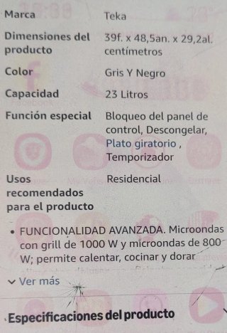 Microondas Teka MWE 230 G