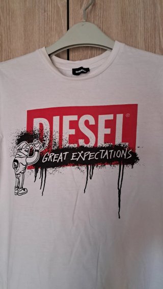 Camiseta Diesel Blanca Estampada