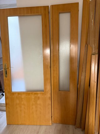 Puertas de madera con cristal