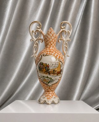 Jarron urna porcelana Belle Époque estilo francés