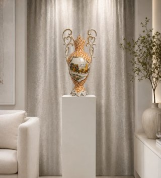 Jarron urna porcelana Belle Époque estilo francés