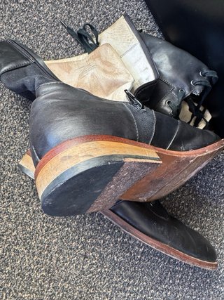 Botas AllSaints Piel Negra Cordones Cremallera