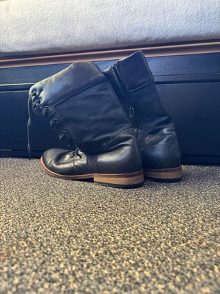 Botas AllSaints Piel Negra Cordones Cremallera