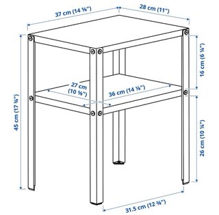 Mesita Auxiliar IKEA KNARREVIK Negra