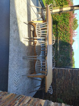 Mesa de madera con 8 sillas