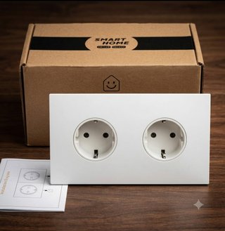 Enchufe Doble Blanco Minimalista