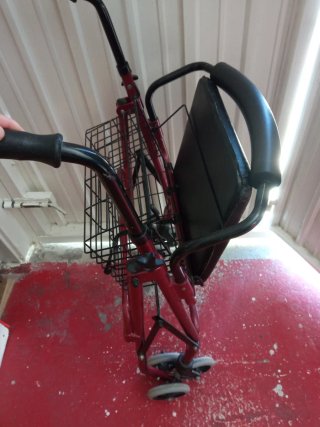 Andador con cesta y 4 ruedas