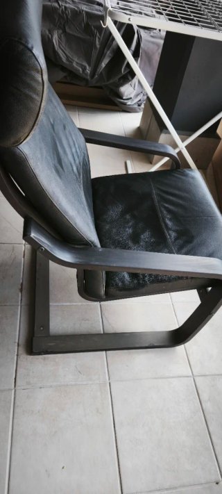 Sillón Ikea Poäng cuero negro