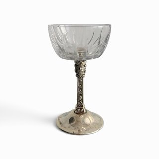 Pareja Copas Dionisio Plata Cristal Tallado