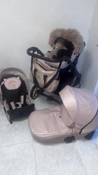 Cochecito Kunet Invento Rosa con Bolso