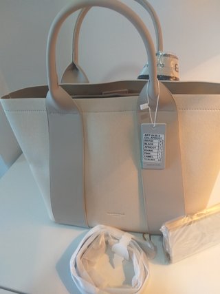 Bolso shopper Claudia Belle beige con cartera