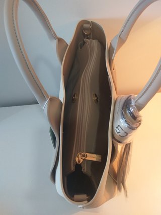 Bolso shopper Claudia Belle beige con cartera