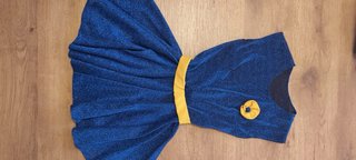 Vestido de fiesta niña azul y dorado
