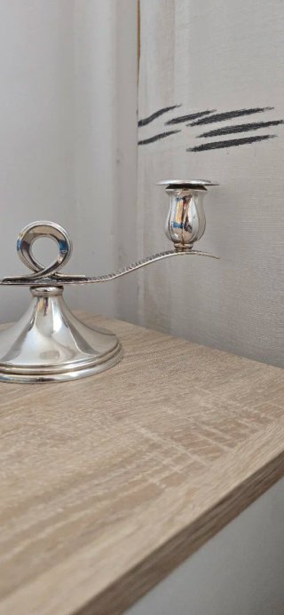 Candelabros de alpaca plateada