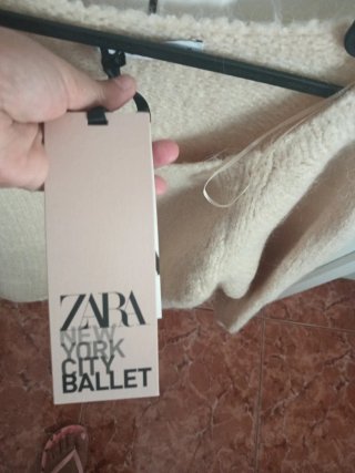 Jersey Zara Beige Talla Única ,cuello barco